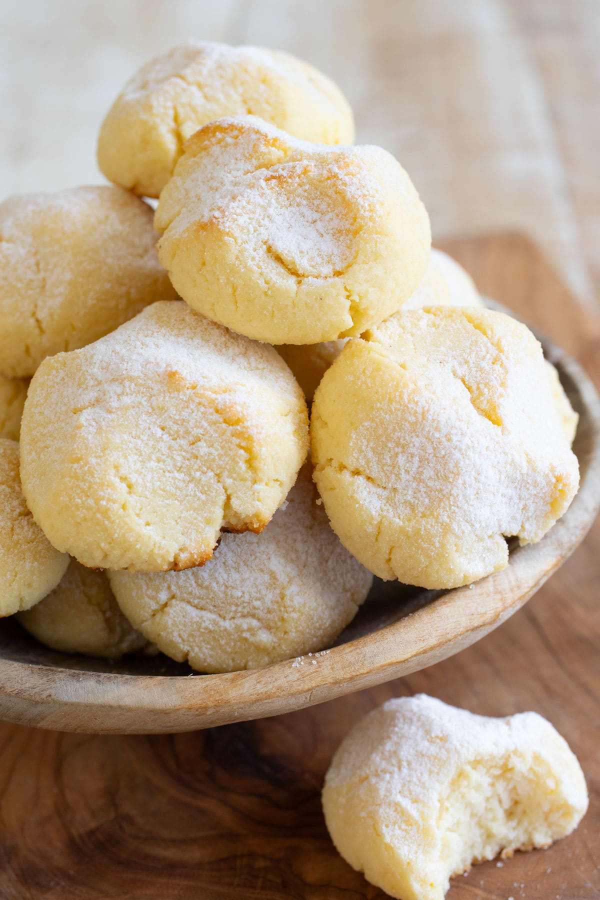 Cottage cheese cookies in a bowl.